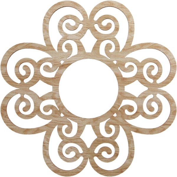 Ekena Millwork Cohen Wood Fretwork Pierced Ceiling Medallion, Red Oak, 16"OD x 5 1/2"ID x 3/8"T CMWP16X16X0375CORO - main